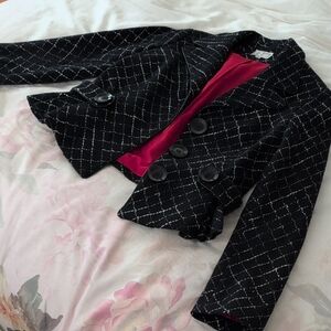 Alberto Makali Black and Pink Patterned Blazer